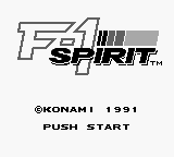F-1 Spirit title screen for GameBoy
